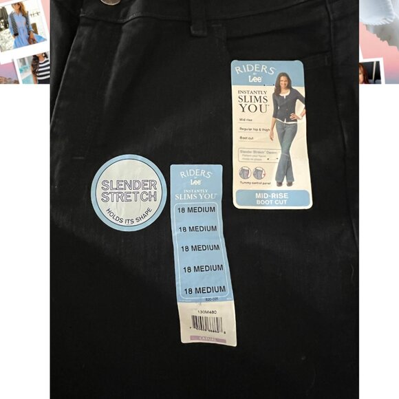 Riders by Lee Instantly Slims Indigo Bootcut Jeans 18M NWT - Picture 8 of 8